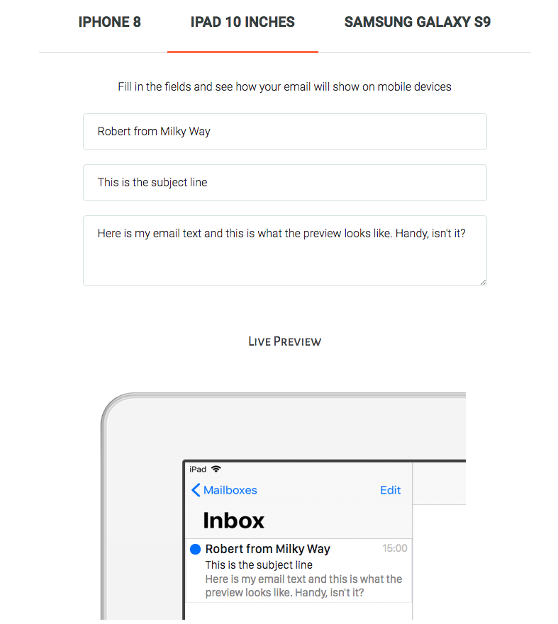Email subject line tester gallery image