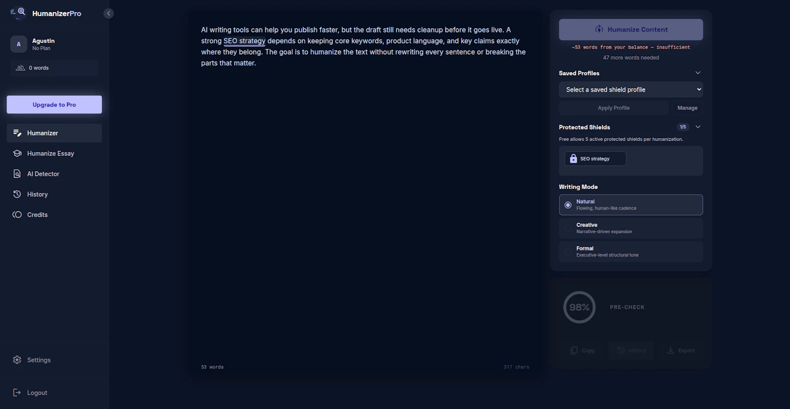 HumanizerPro screenshot 2