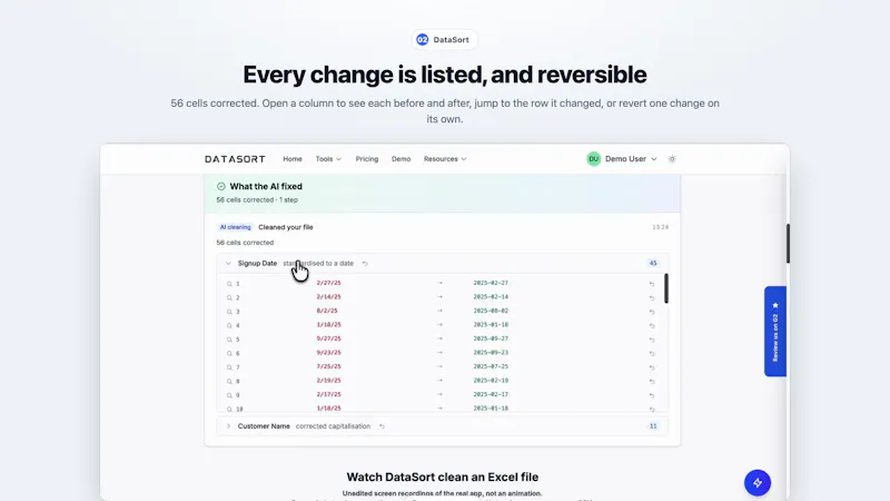 DataSort screenshot 2