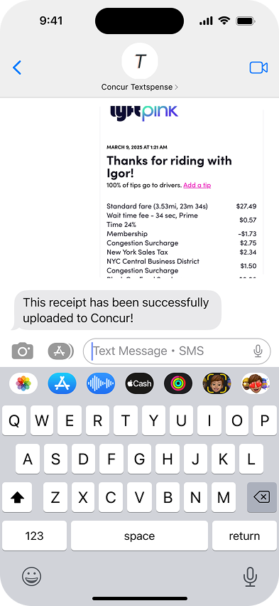 Textspense: sms-gebaseerde kostenrapporten - Sms ons uw bonnen en wij maken uw Concur -rapporten. media 1