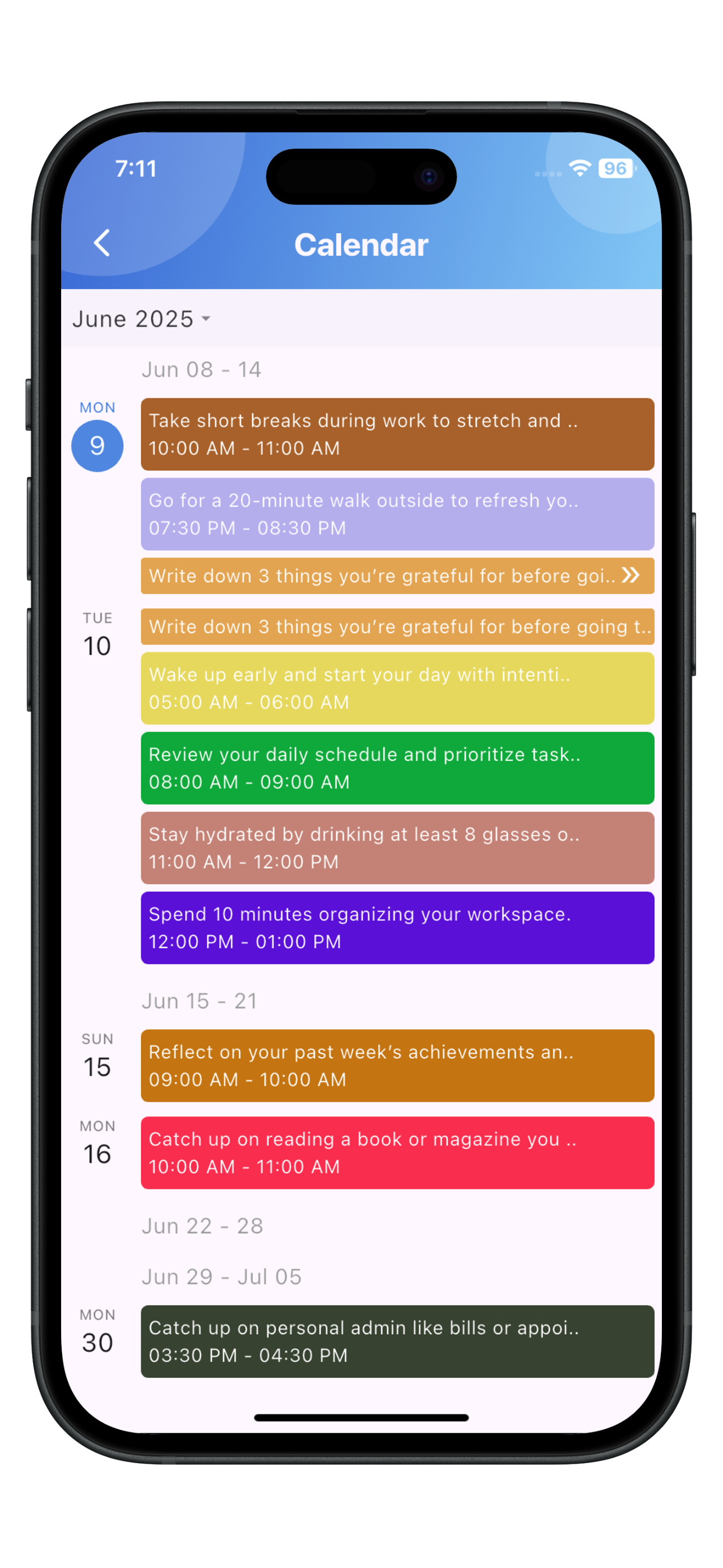 รายการตรวจสอบรายวัน: Quicklist media 3