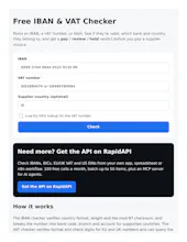 Free IBAN & VAT Checker gallery image