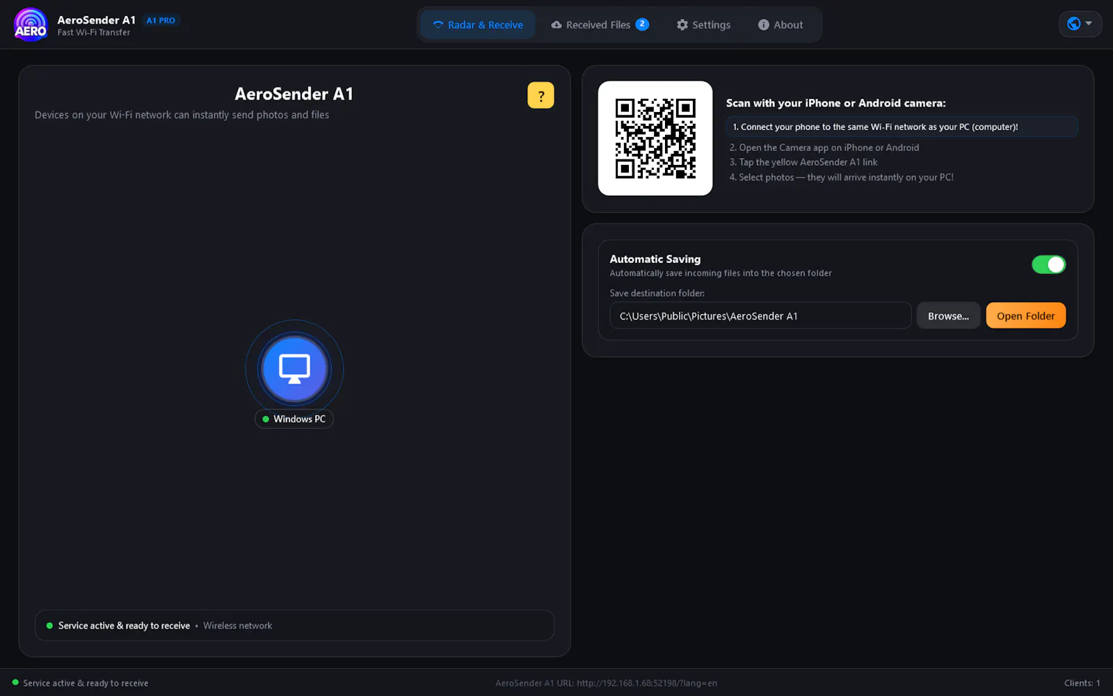 AeroSender A1 screenshot 2