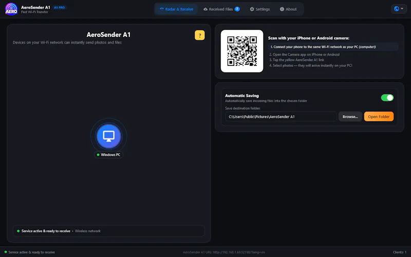 AeroSender A1 screenshot 2