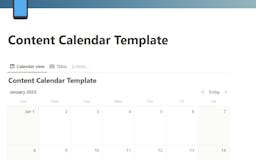Content Calendar Notion Template media 1