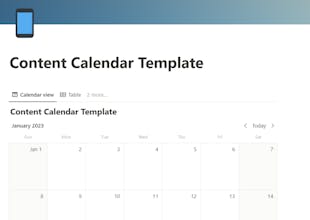 Content Calendar Notion Template gallery image