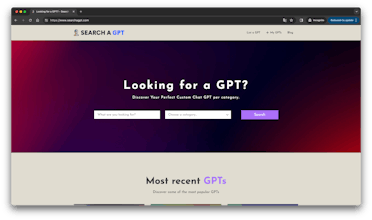 Cerca un logo di GPT - Esplora una varietà di GPT personalizzati per il settore aziendale, l&rsquo;istruzione e l&rsquo;uso personale su Search a GPT.