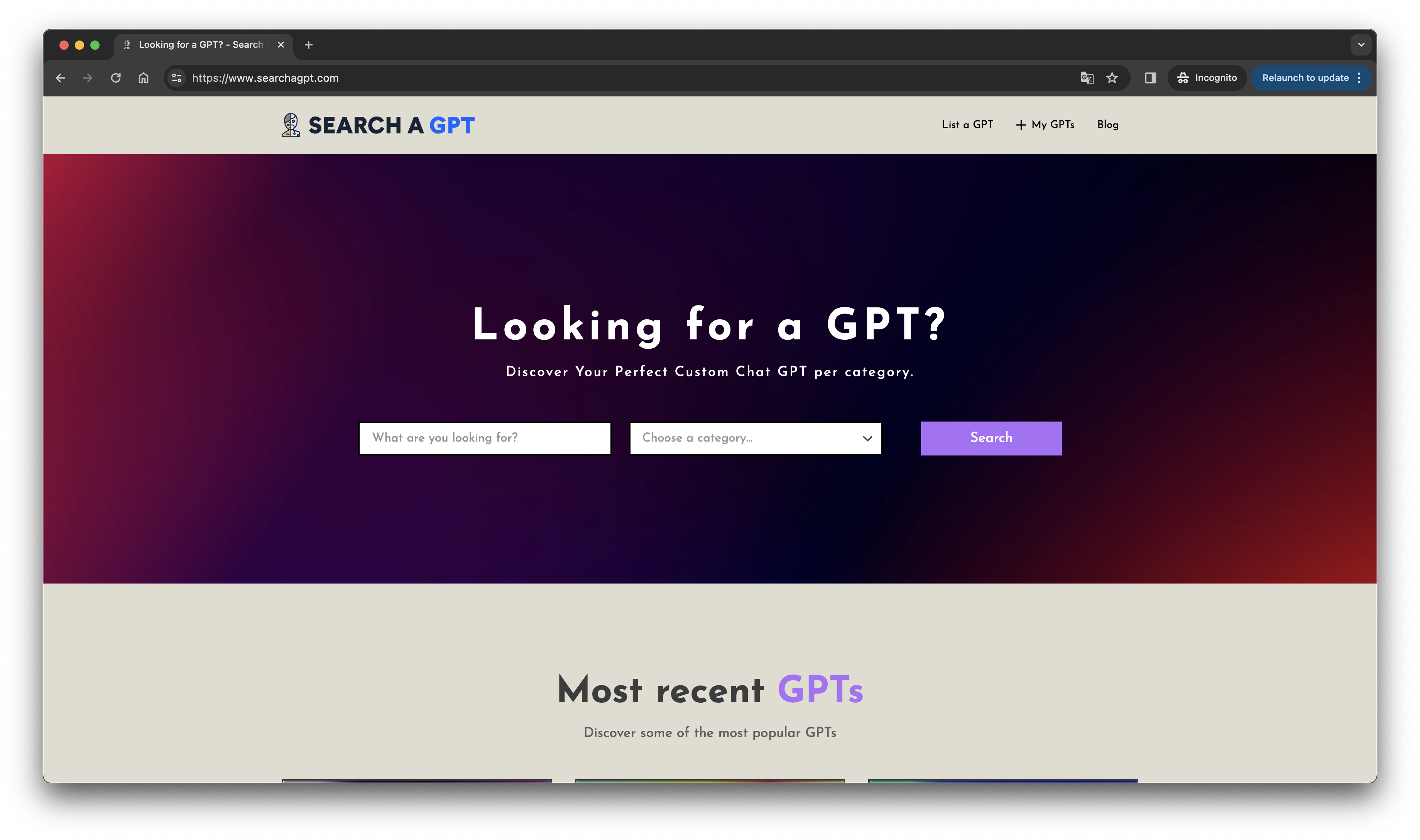 startuptile Search a GPT-A directory with more than 2000+ GPTs per category