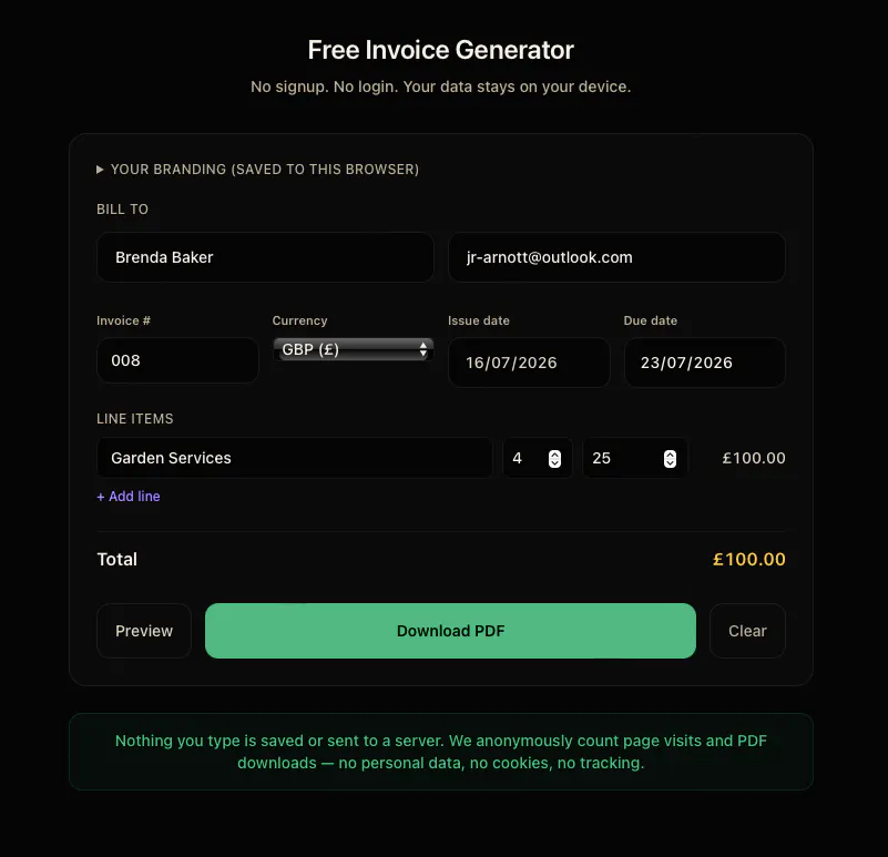 Bosly Invoice Generator gallery image