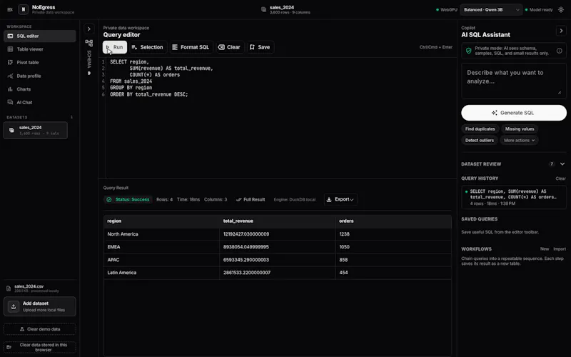 NoEgress - Private Data Workspace screenshot 2
