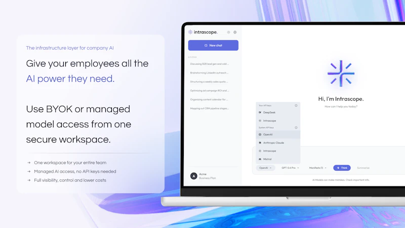 Intrascope: BYOK + Managed AI for Teams screenshot 2