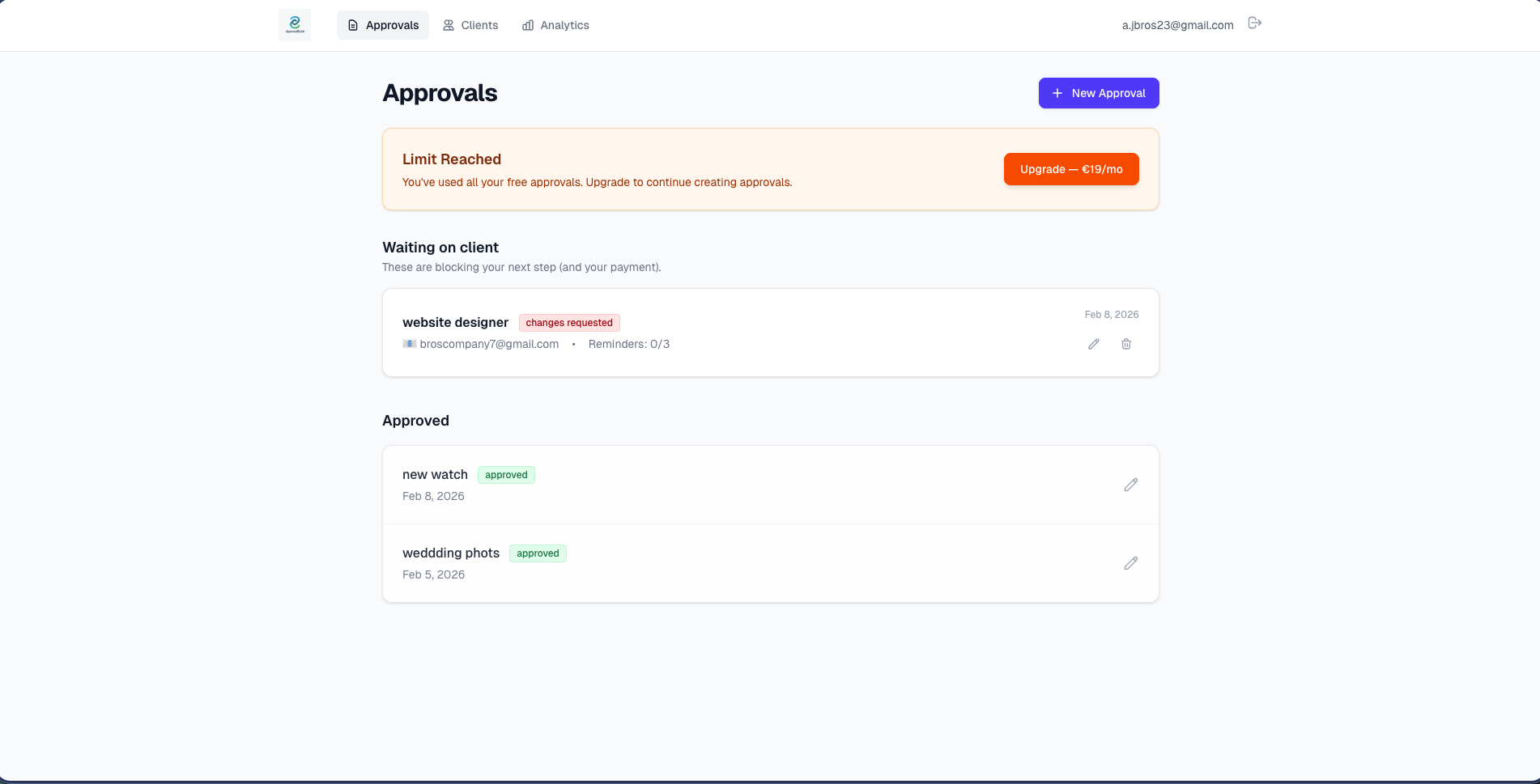 Approvals - Main product screenshot demonstrating key features and user interface
