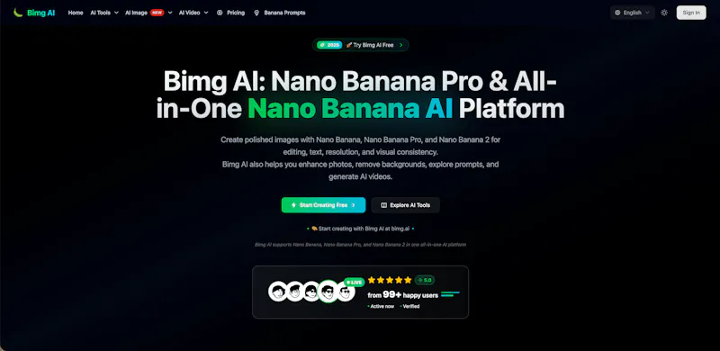 Bimg AI: Nano Banana AI Platform screenshot 1