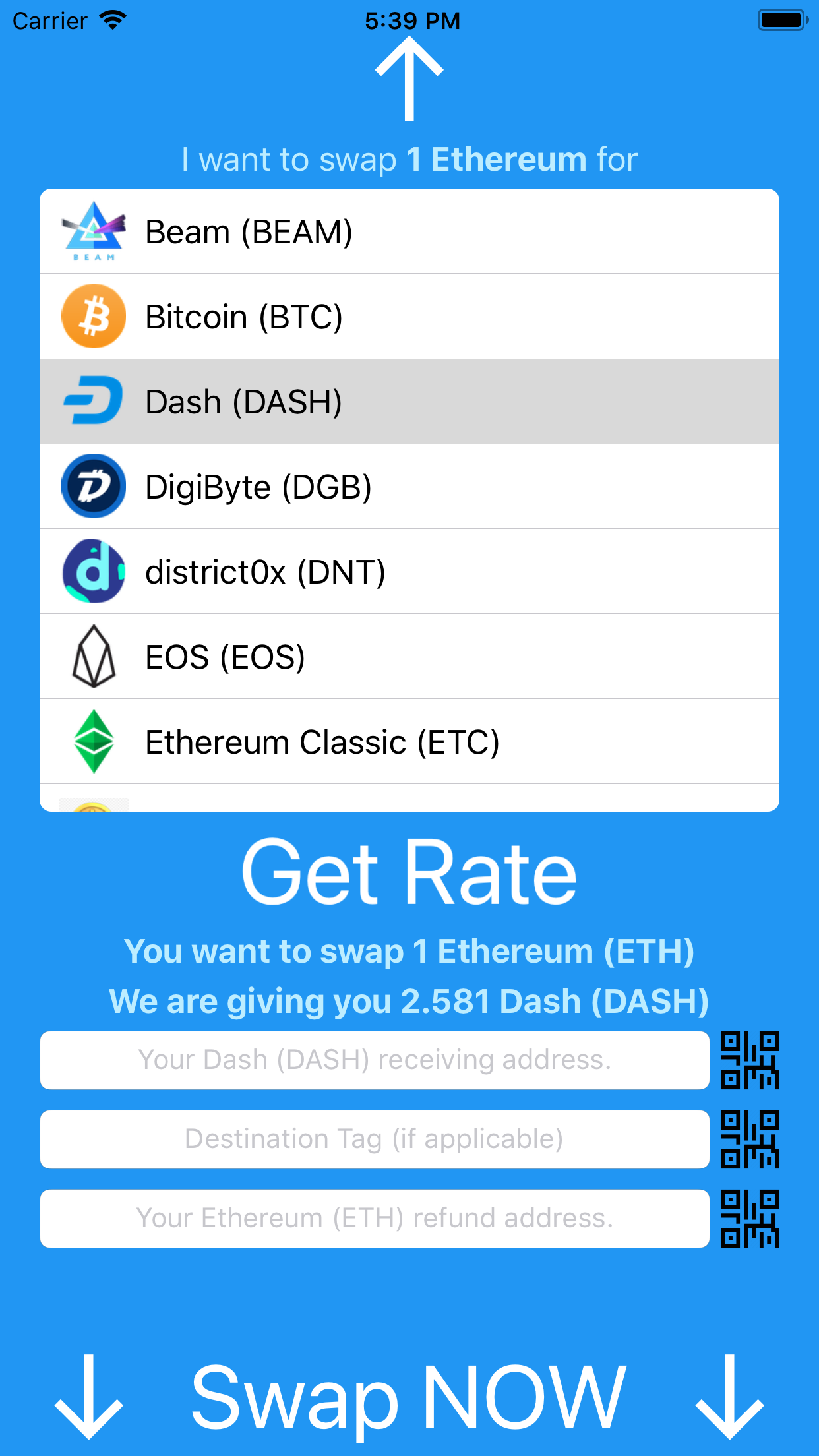 Swap Cryptocurrency for iPhone & iPad gallery image