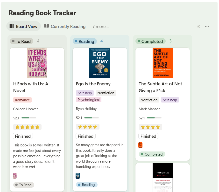 Daily Book Reading Tracker gallery image