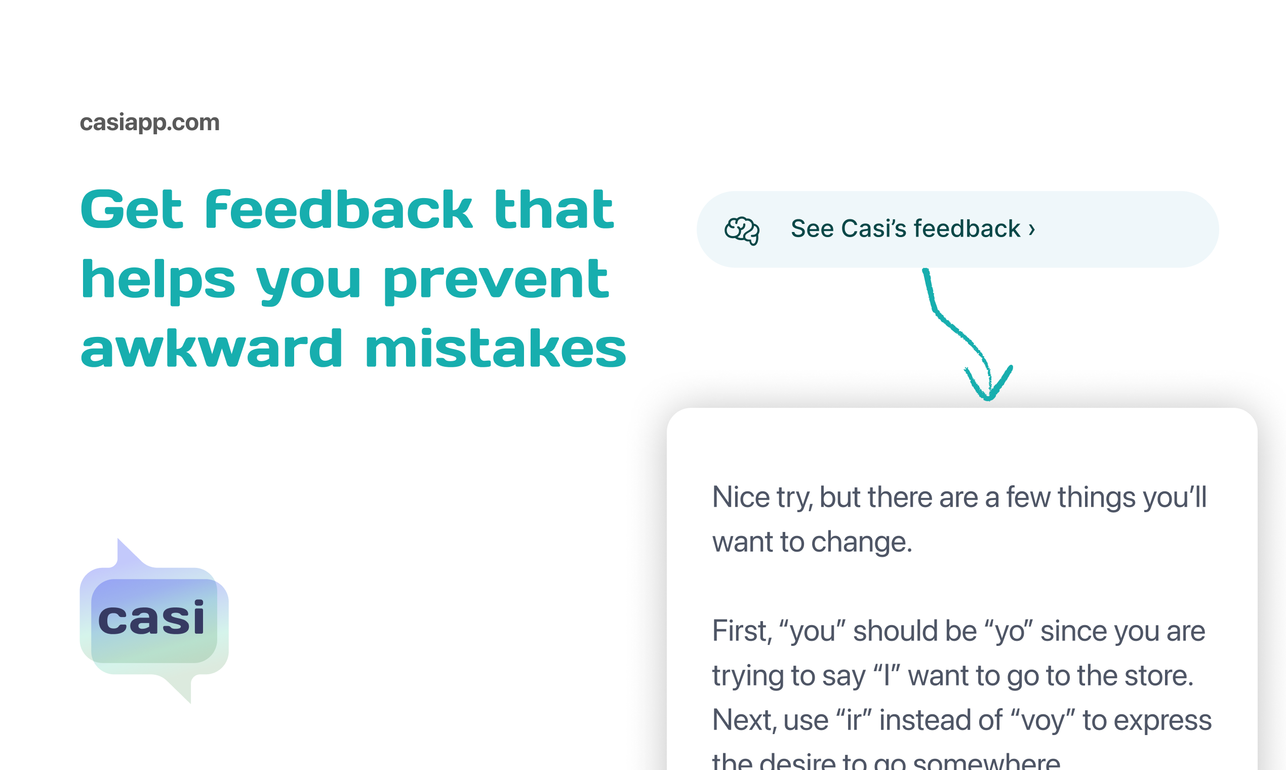 Casi – Spanish Practice - Screenshot 2 showing product features and functionality