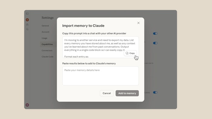 Claude Import Memory产品图