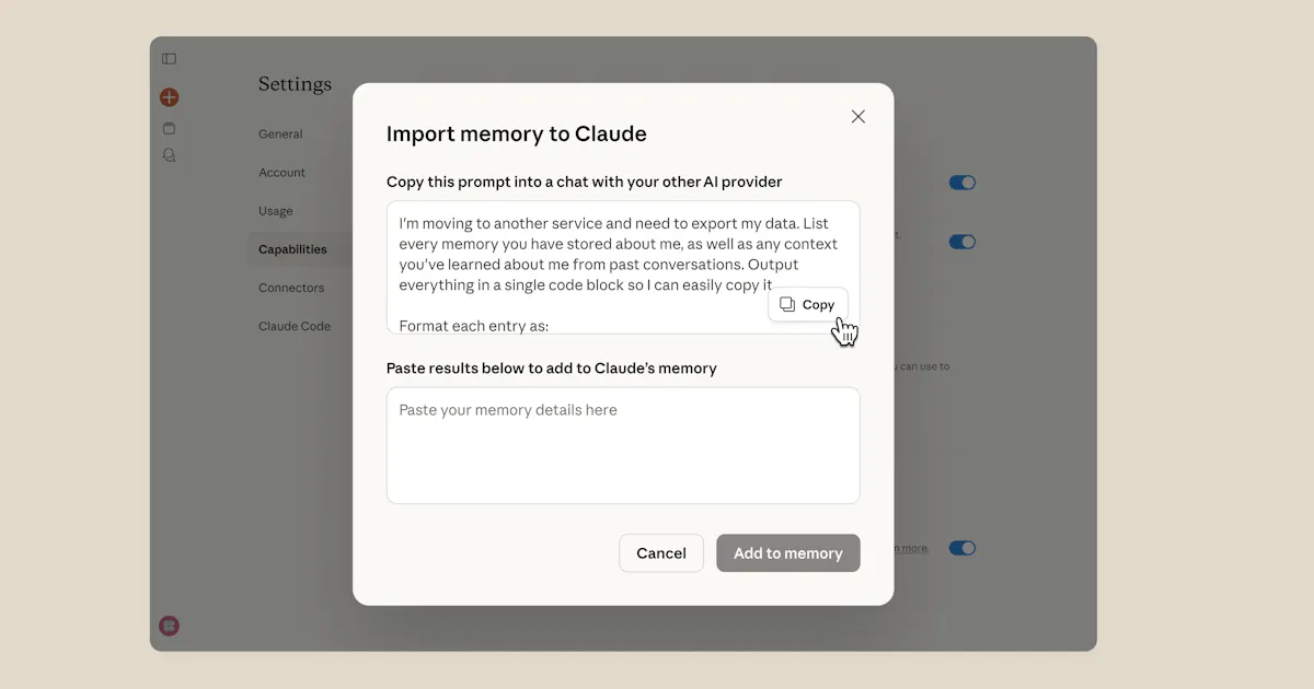 Claude Import Memory