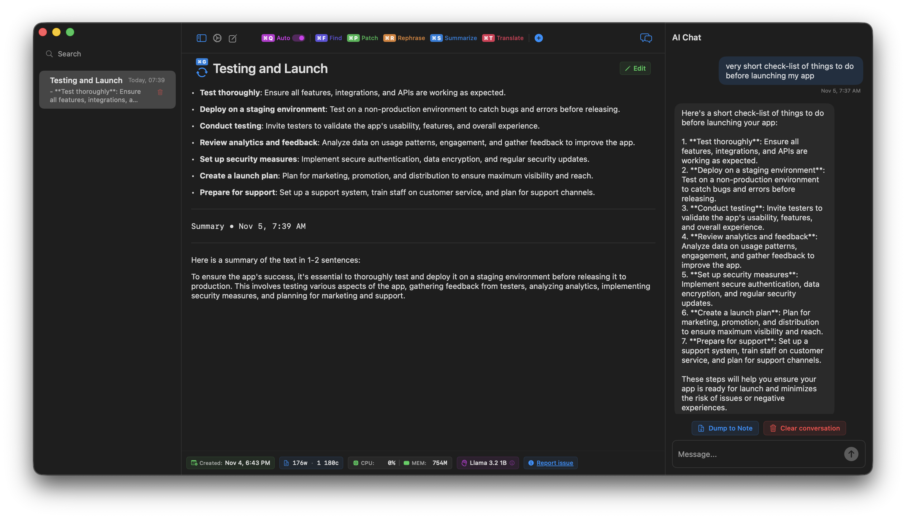 ZetaNotes - Main screenshot showing features and interface
