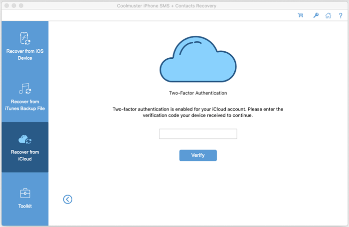 Coolmuster SMS & Contacts Recovery (Mac) - Main product screenshot demonstrating key features and user interface