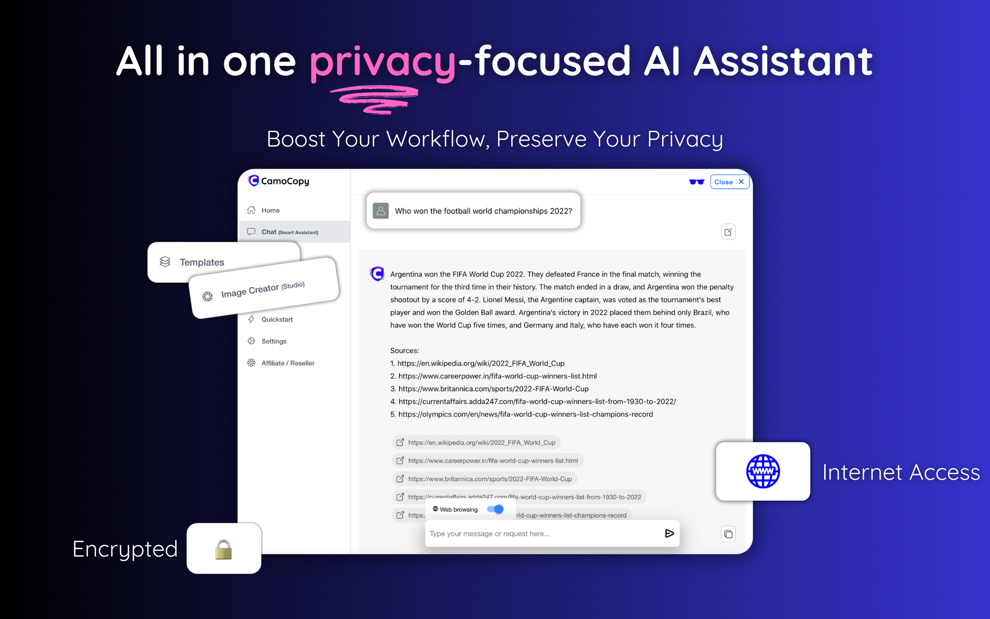 startuptile Camocopy-The privacy-friendly AI assistant encrypted & private chats