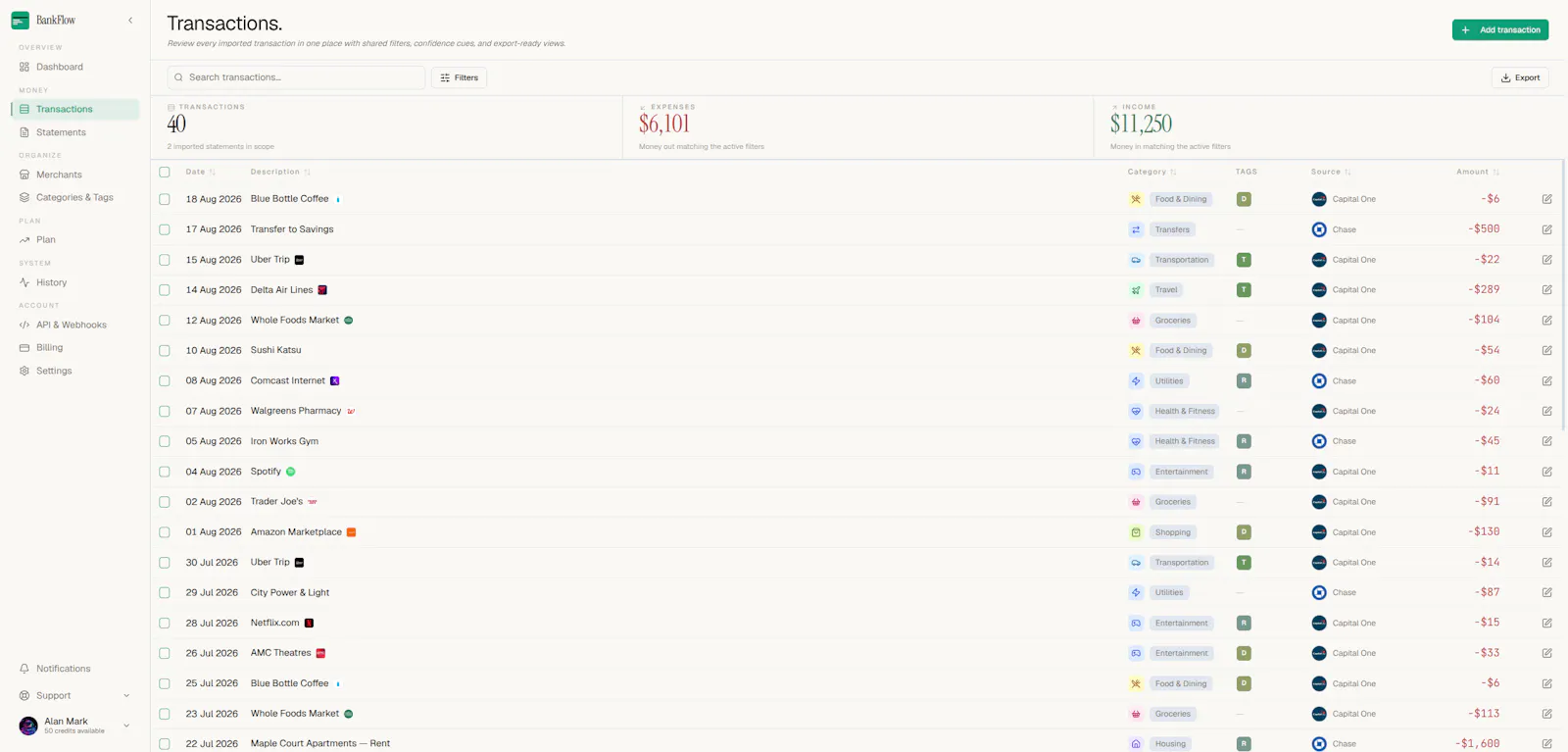 Bankflow screenshot 5