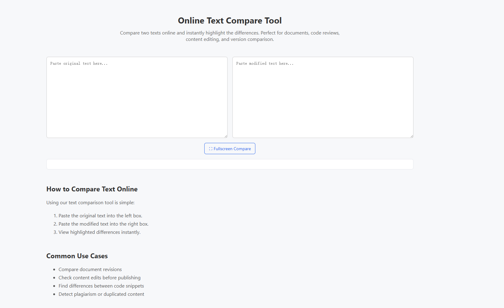 Online Text Compare Tool gallery image