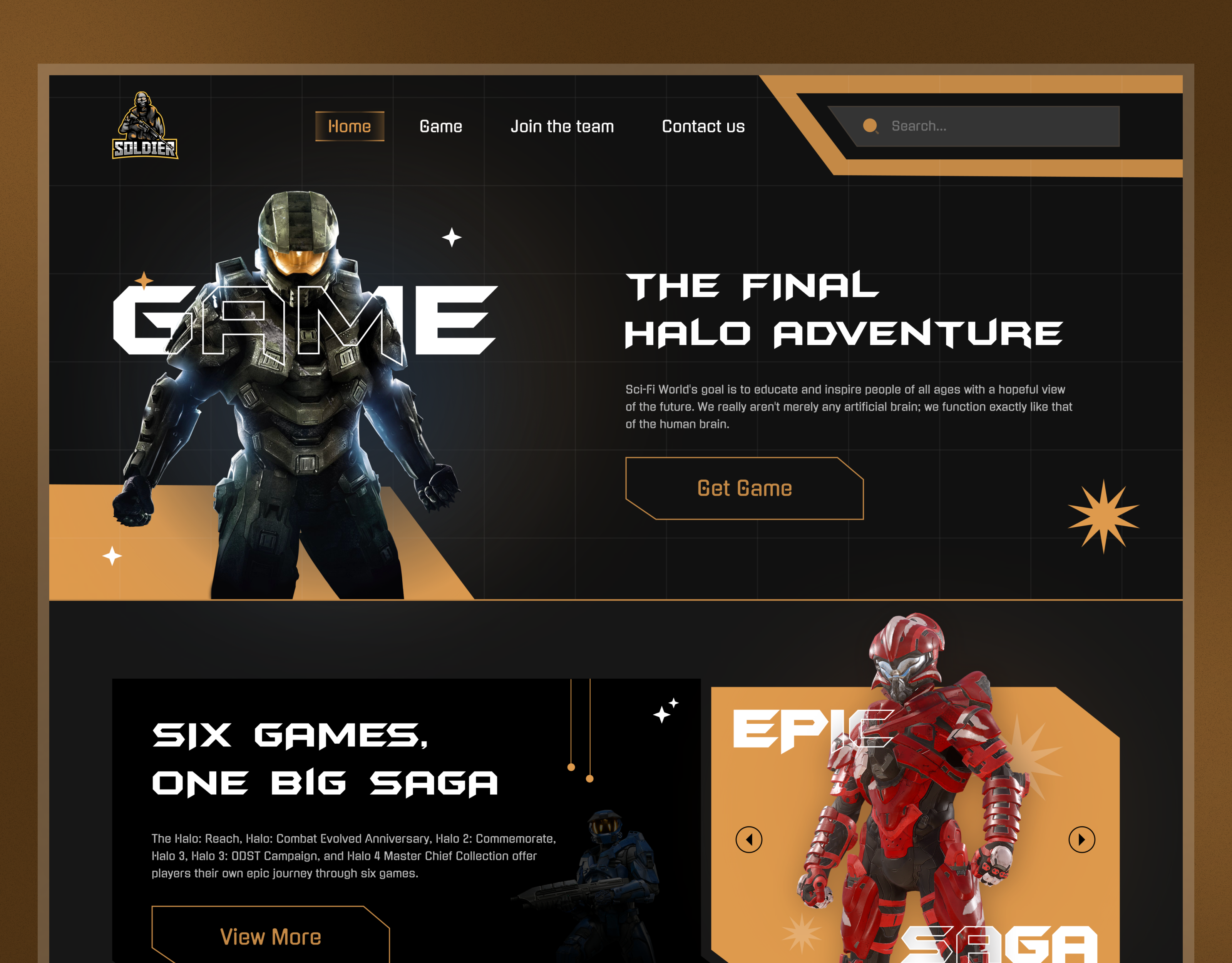 Concetto di design del sito Web di PlayStation