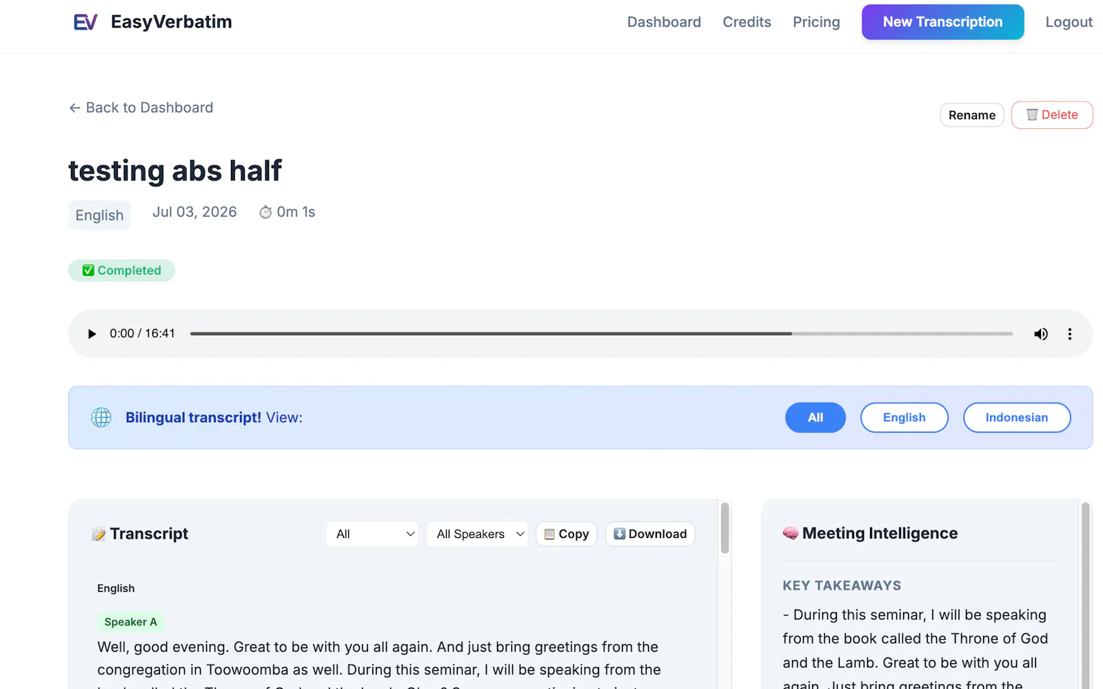 Bilingual Transcription Service screenshot 3