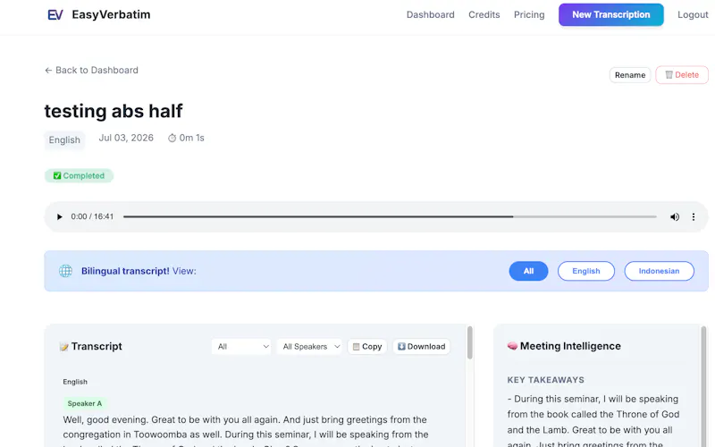 Bilingual Transcription Service screenshot 3