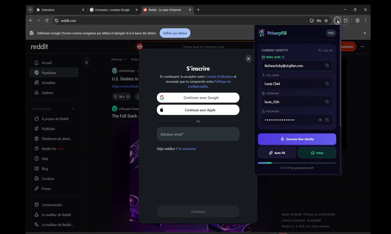PrivacyFill - Main product screenshot demonstrating key features and user interface