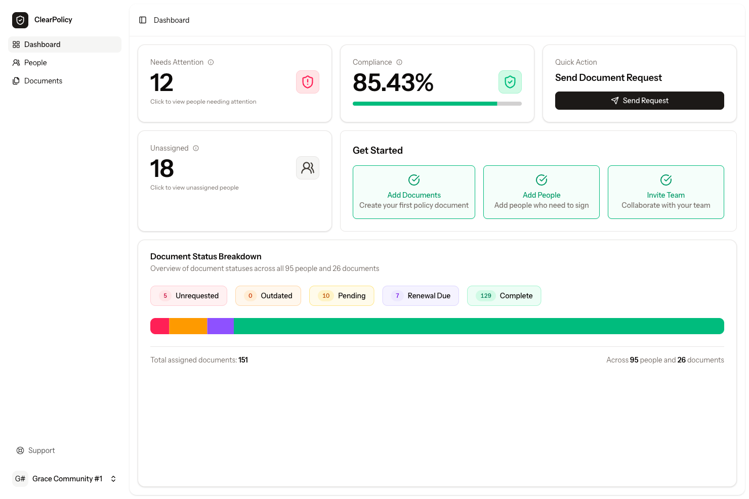 ClearPolicy - Main product screenshot demonstrating key features and user interface