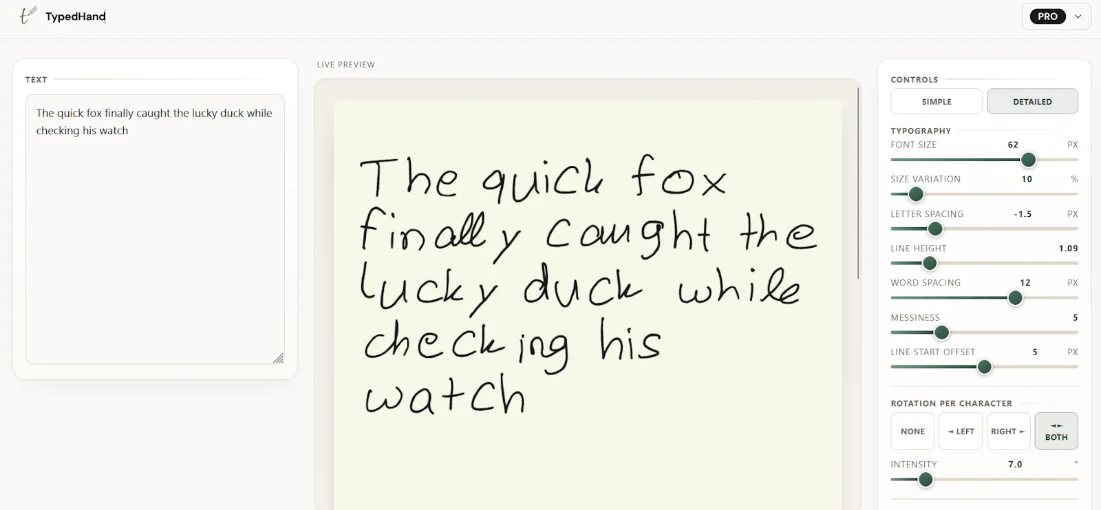 TypedHand screenshot 1