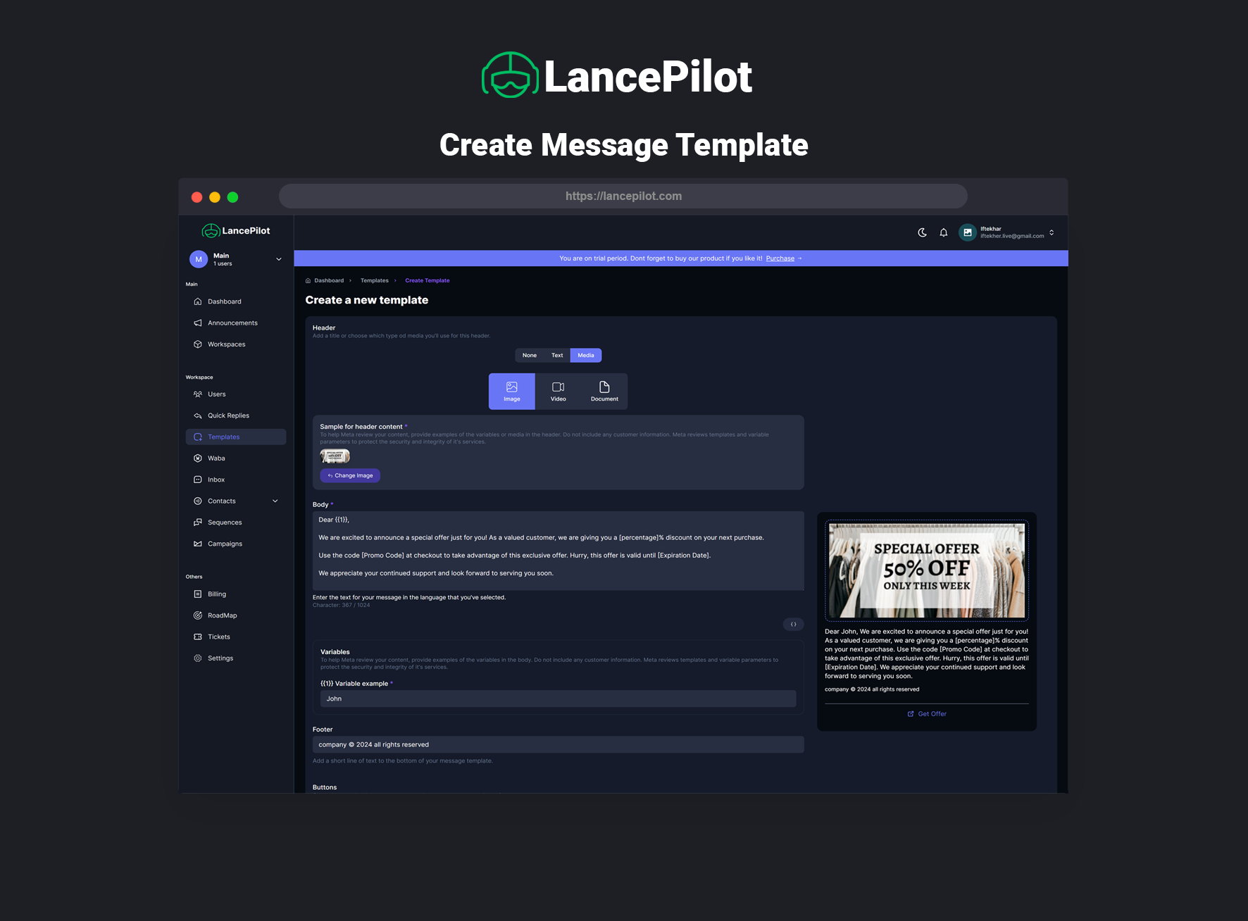 Lancepilot - Run WhatsApp marketing campaign, tracking, scheduling & CRM media 6
