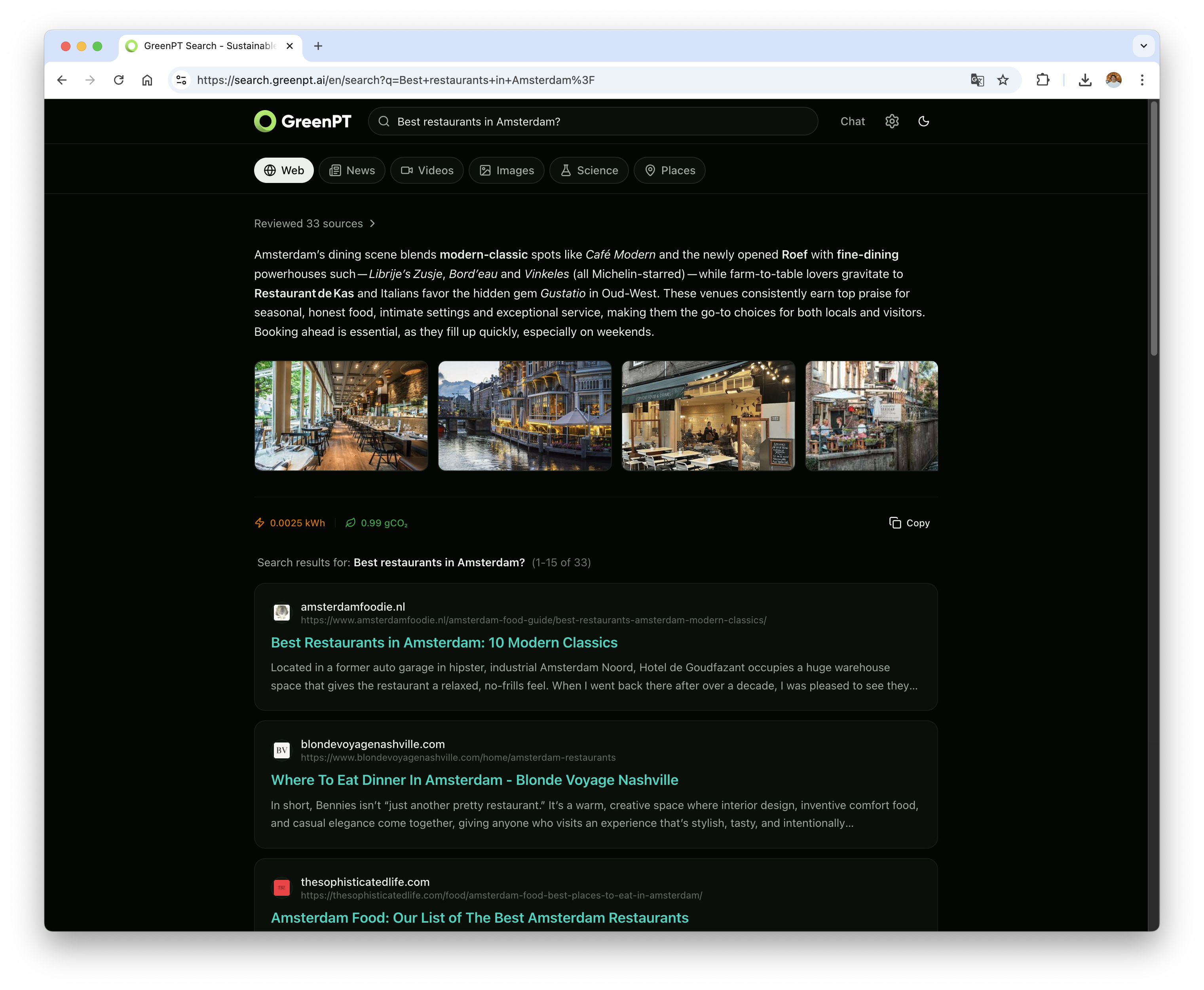 GreenPT Search - Screenshot 4 showing product features and functionality
