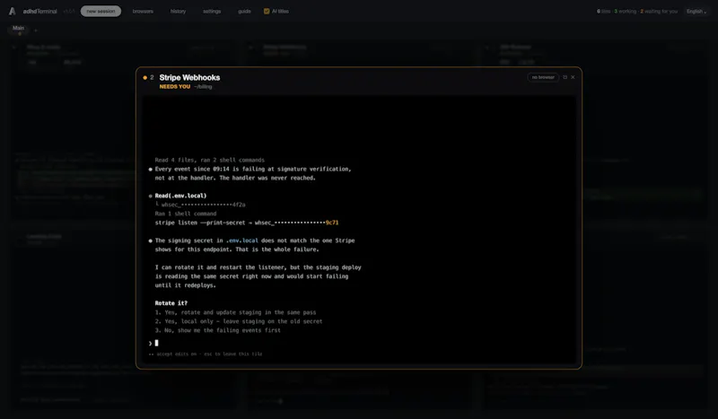 adhdTerminal screenshot 4