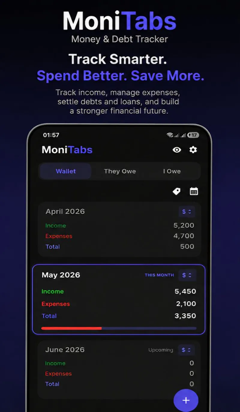 MoniTabs: Money & Debt Tracker screenshot 1