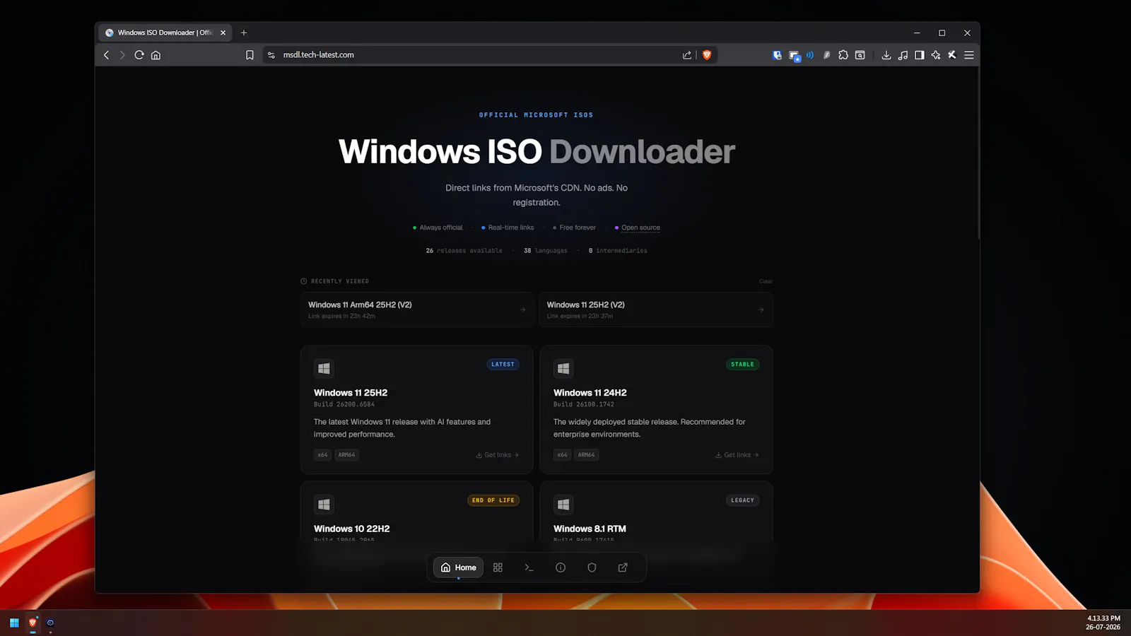 MSDL — Windows ISO Downloader screenshot 3