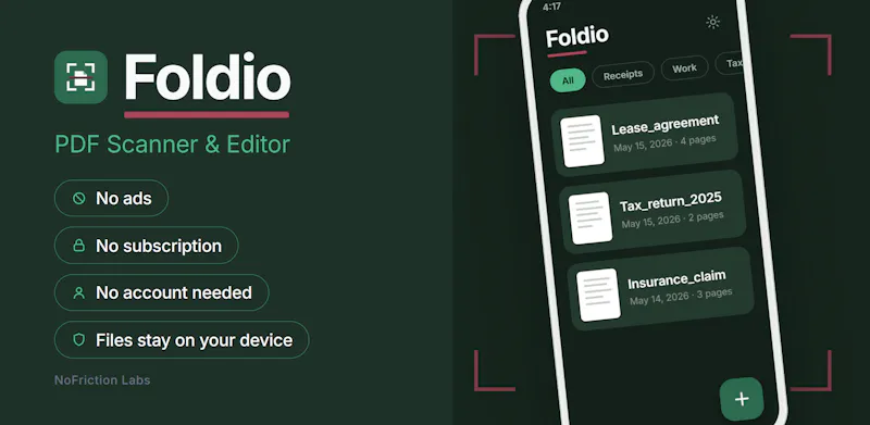 Foldio — PDF Scanner & Personal Library screenshot 1
