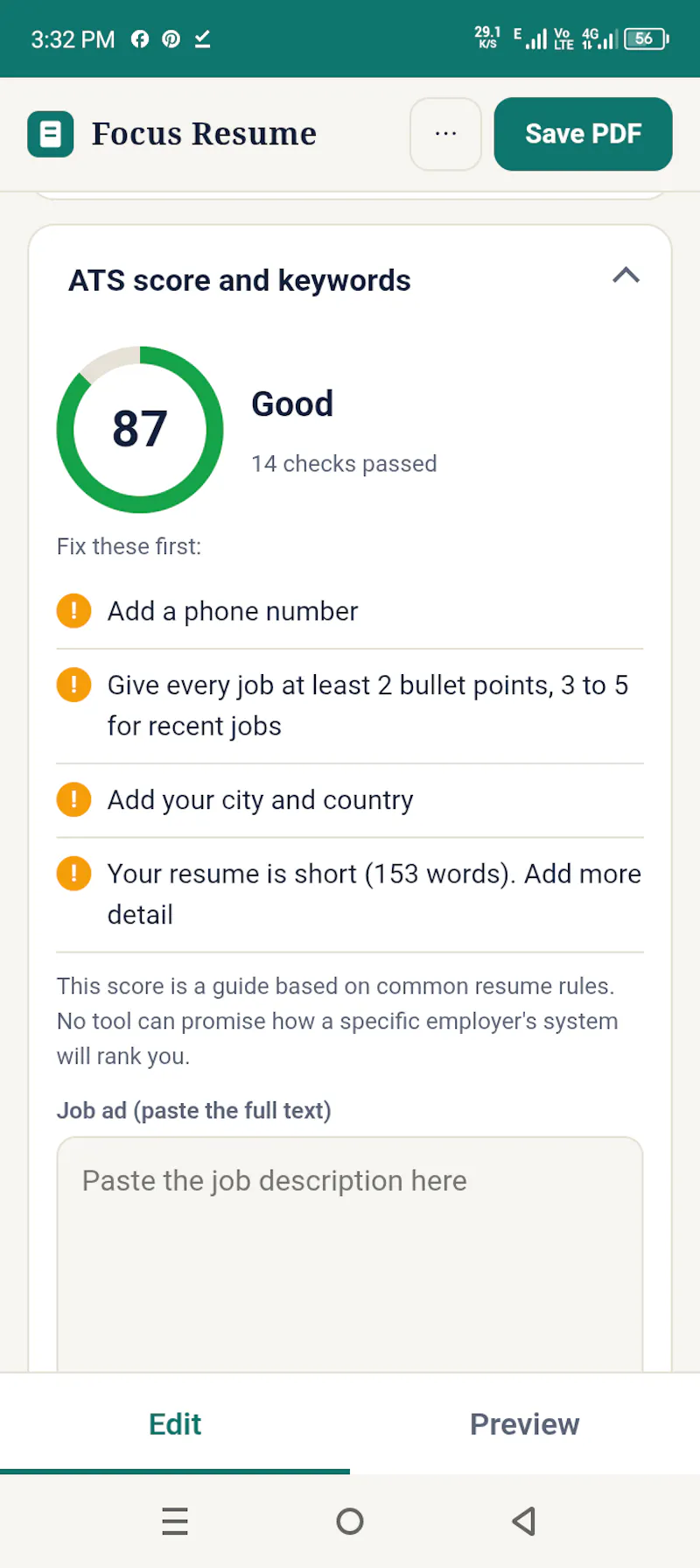 ATS Resume Builder - Global Tools Box screenshot 3