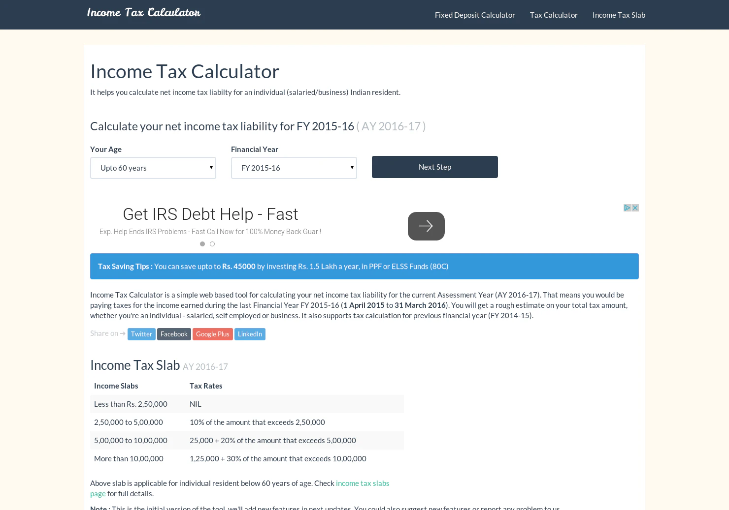 Income Tax Calculator [India]