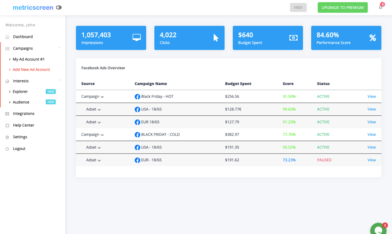 Metricscreen gallery image