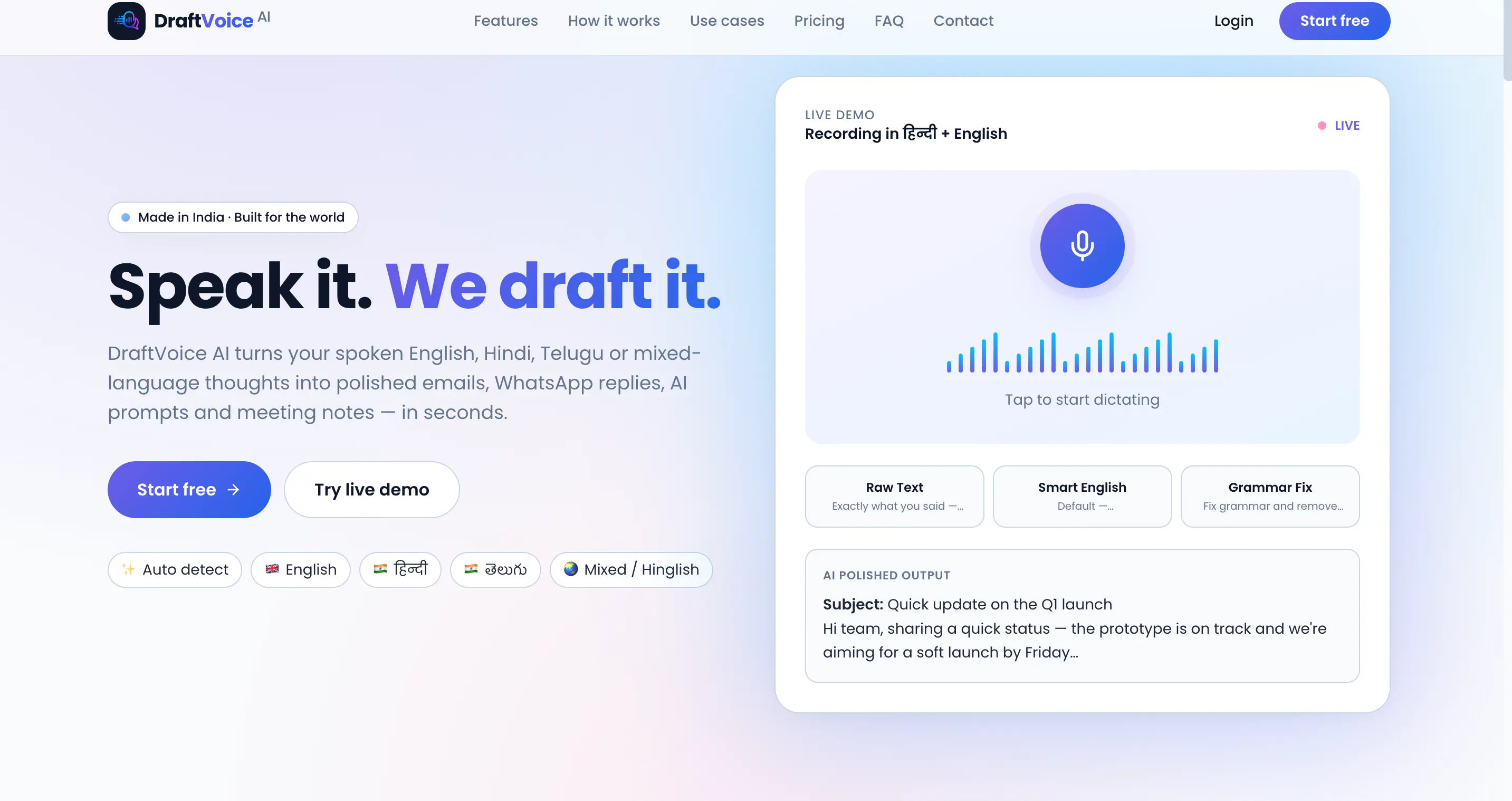 Draft Voice AI 截图