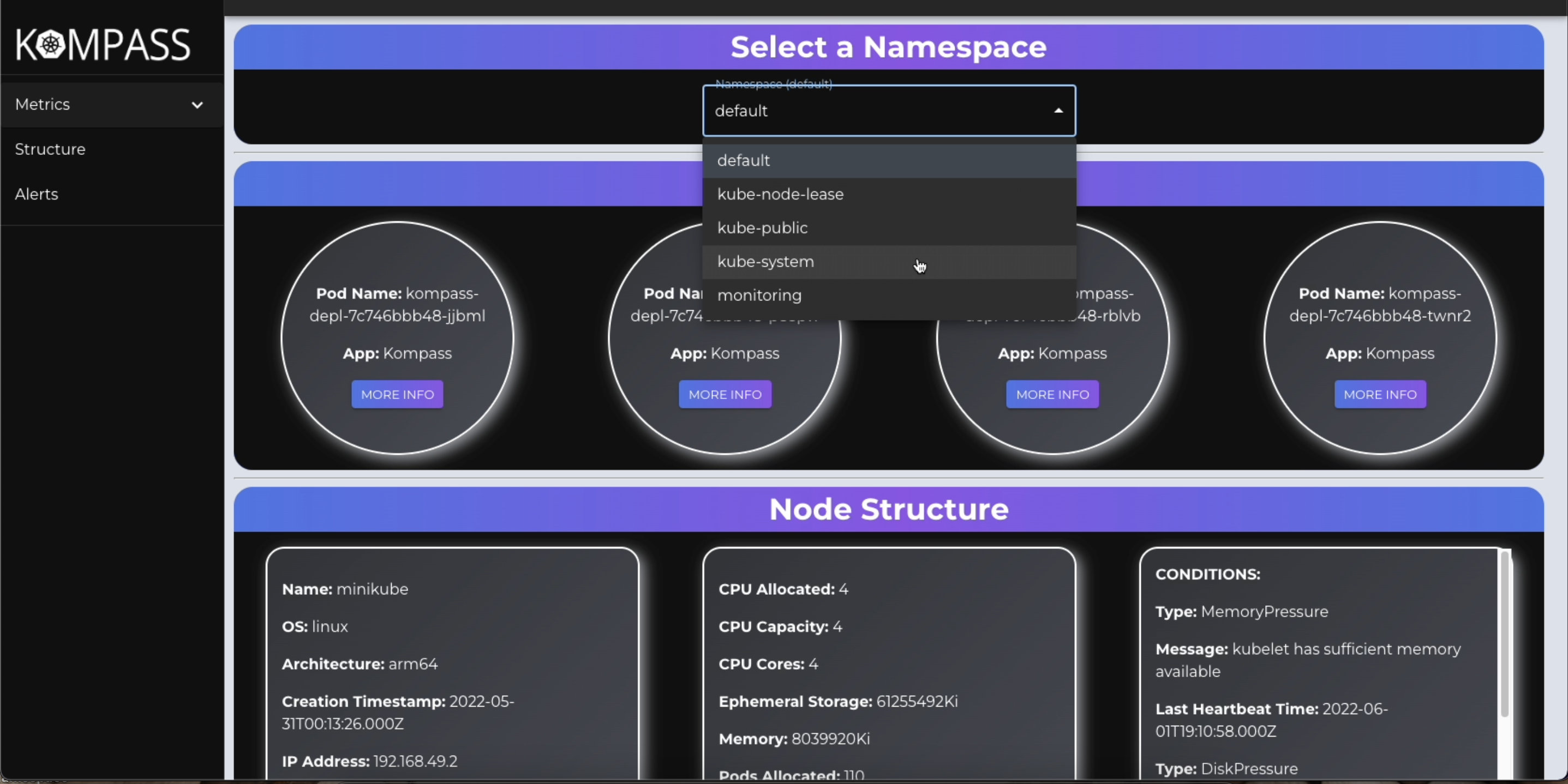 Kompas - Een lichtgewicht, open source kubernetes monitoringtool media 1
