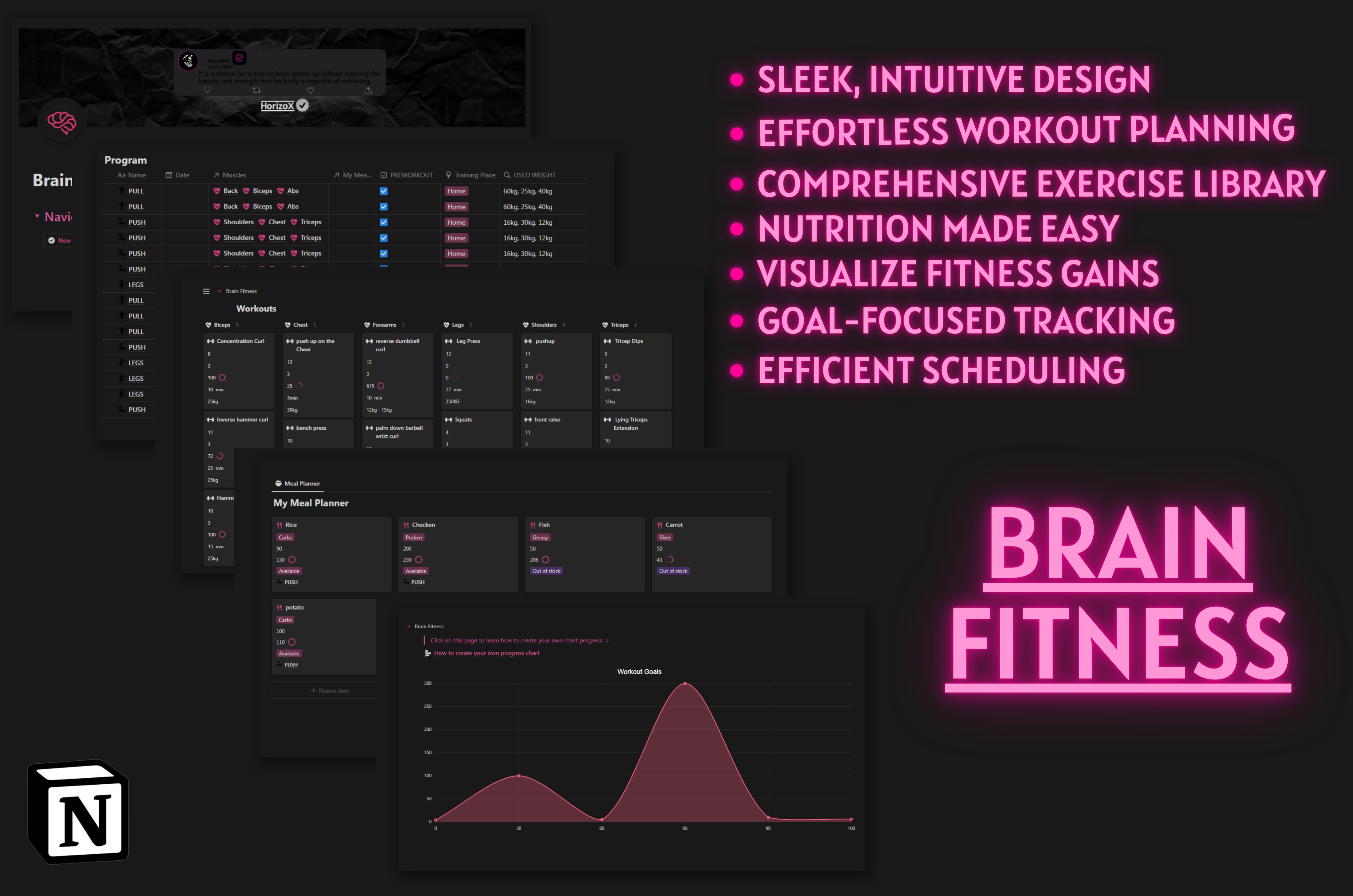 Mídia 1 de Aptidão cerebral - Transforme sua jornada de fitness com nosso modelo de noção!