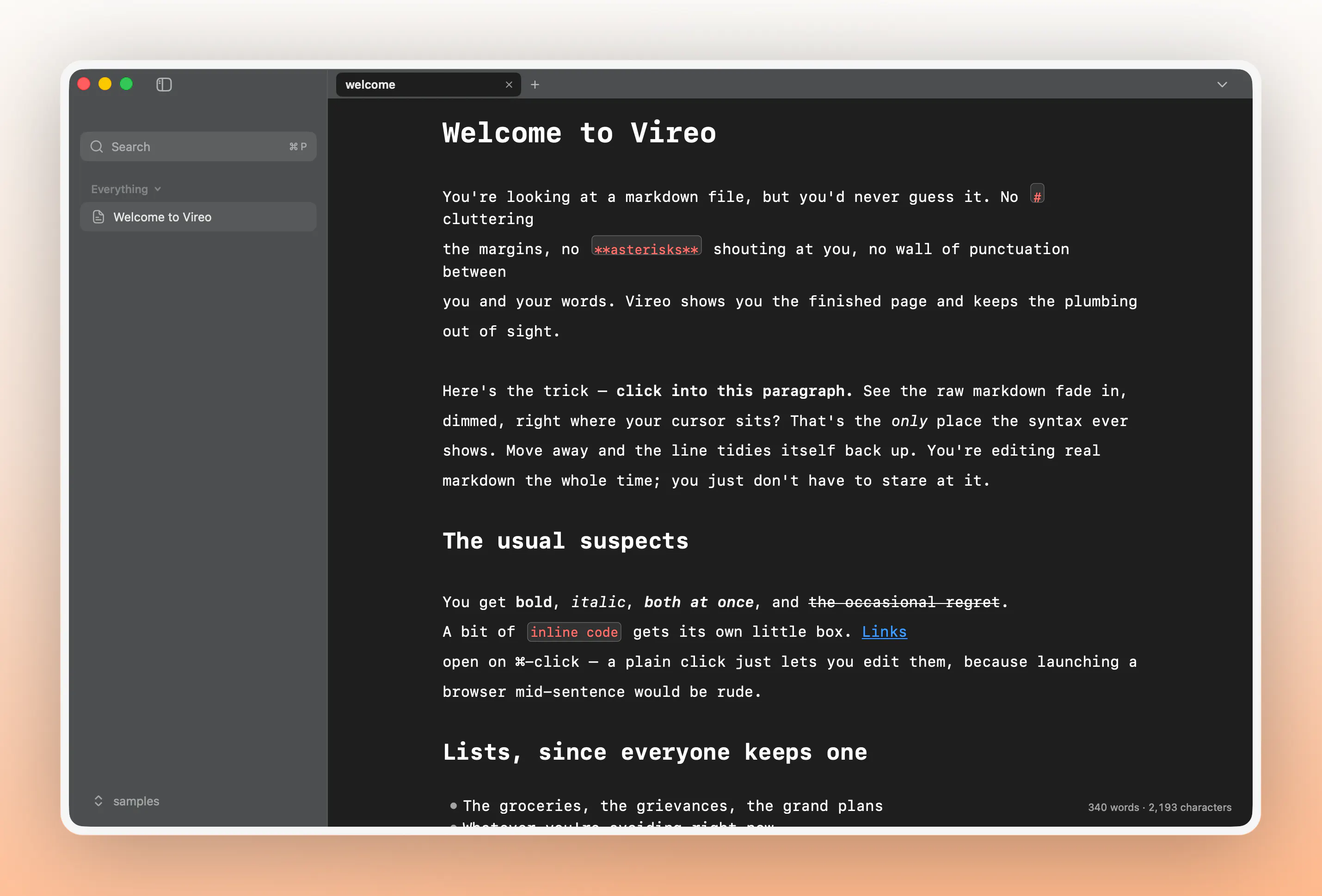 Vireo - Simple Markdown Editor for MacOS gallery image