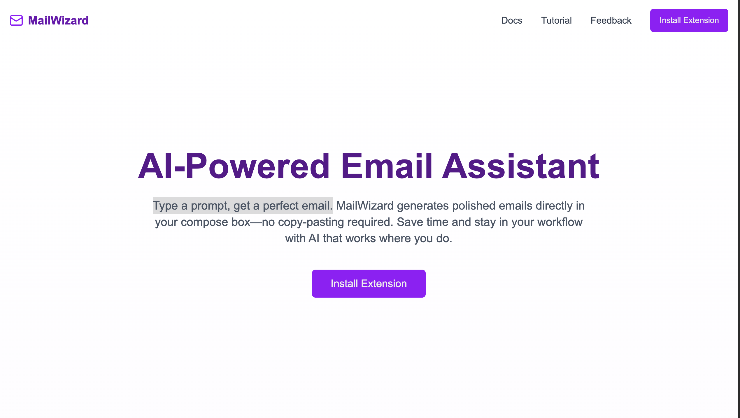 MailWizard - Type a prompt, get a perfect email. media 2