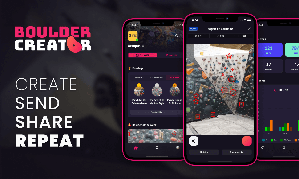 startuptile Boulder Creator-Create and share boulder with the climbing community.