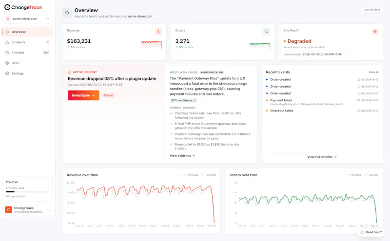 ChangeTrace screenshot 2