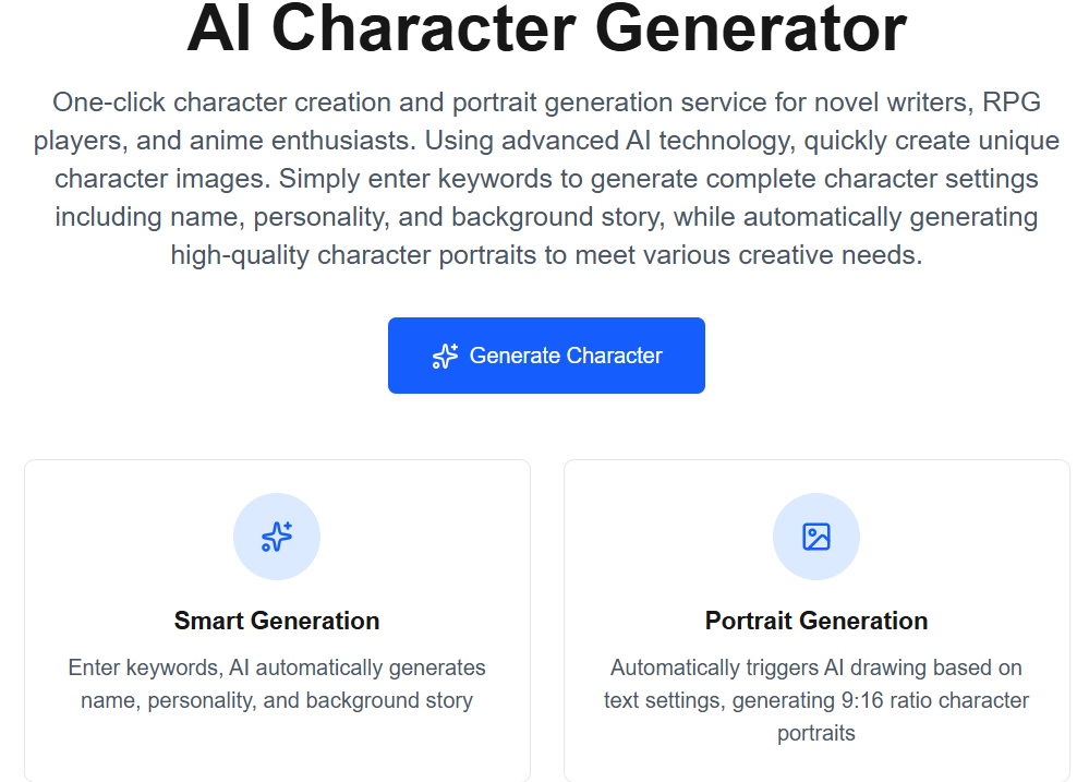 AI Character Generator: One-click creat gallery image
